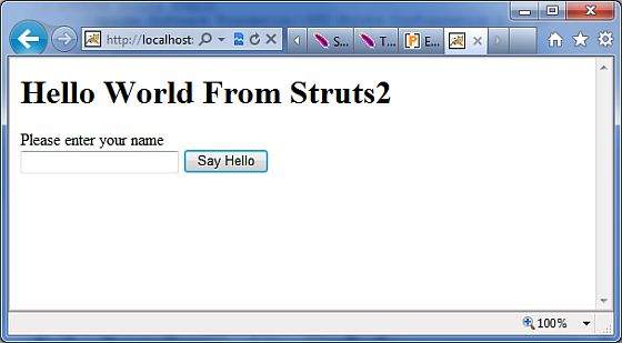 Struts2 Hello World示例